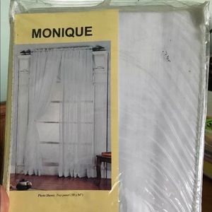 Monique, One Sheer voile panel, New: white